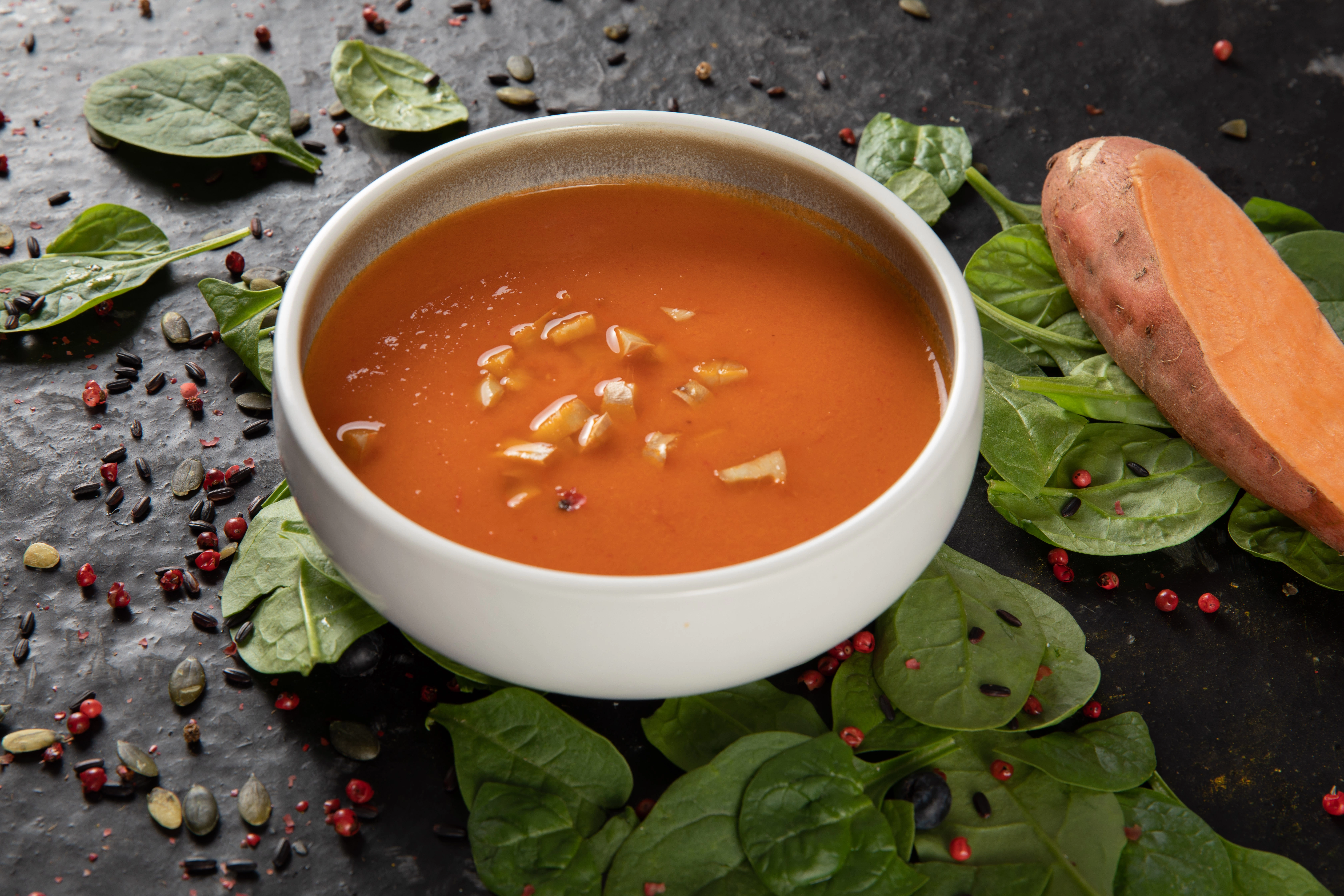 Supa crema de cartofi dulci cu ghimbir